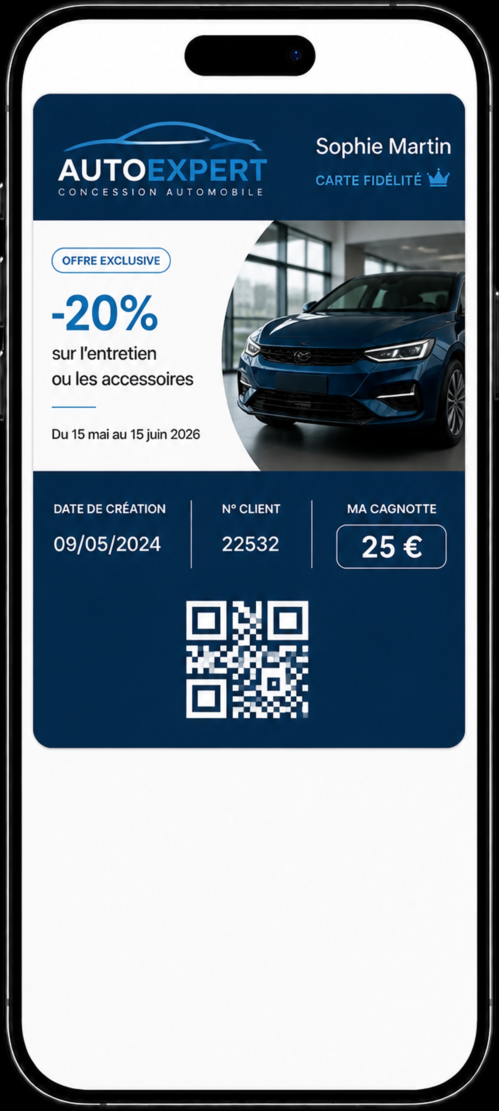 Carte de fidélité automobile dans Apple Wallet