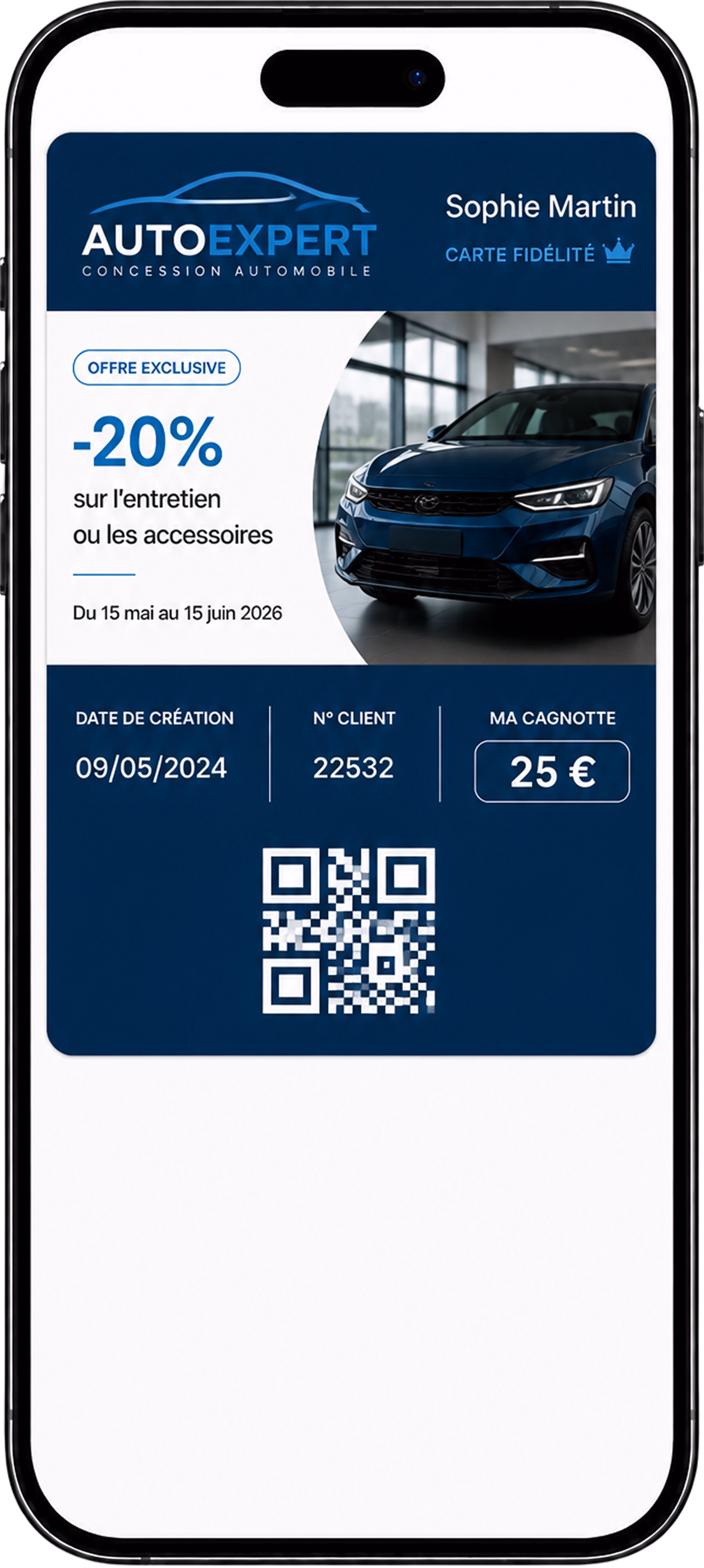 Carte de fidélité automobile dans Apple Wallet