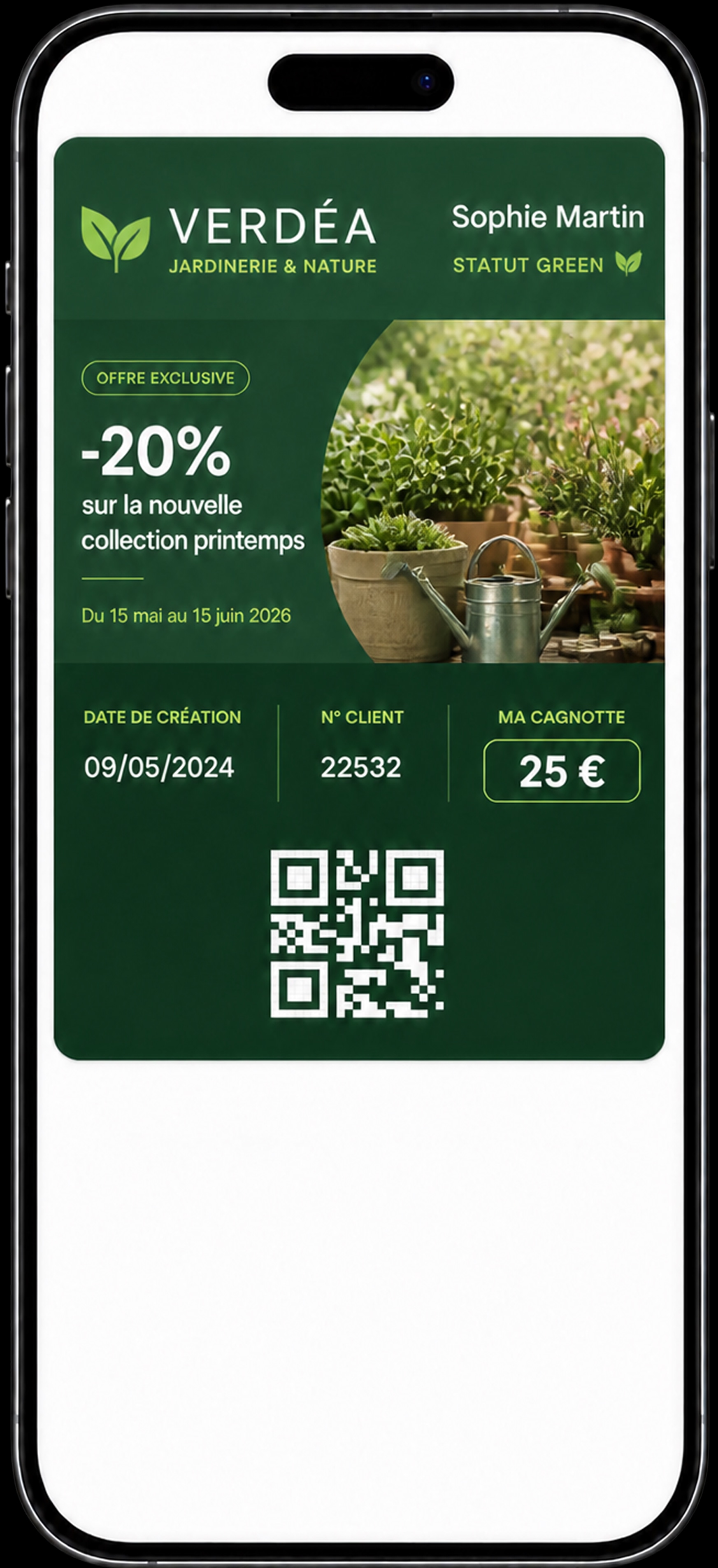 Carte de fidélité jardinerie dans Apple Wallet