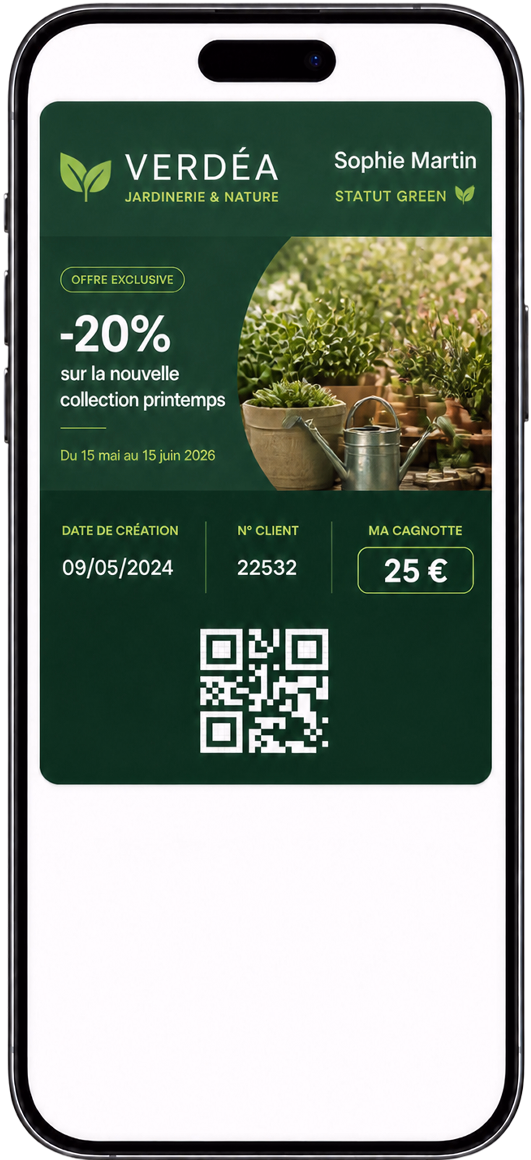 Carte de fidélité jardinerie dans Apple Wallet