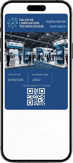 Billet d'accès Salon professionnel dans le wallet sur un iPhone