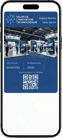 Billet d'accès Salon professionnel dans le wallet sur un iPhone