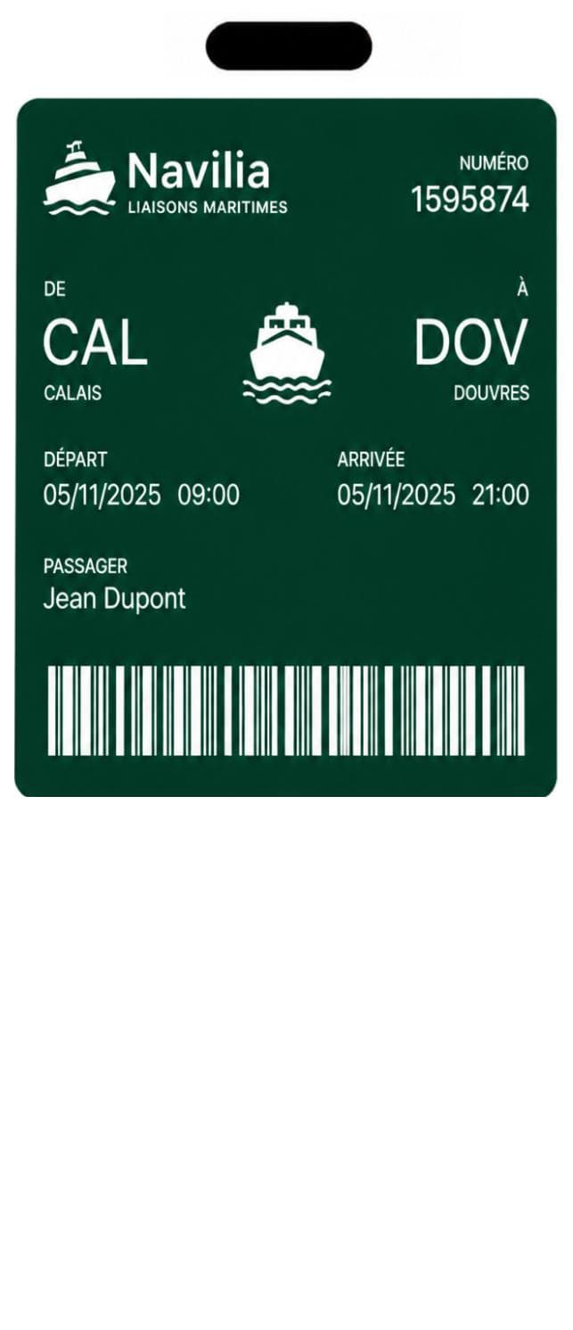 Billet de transport Navilia dans le wallet, affiché sur un iPhone
