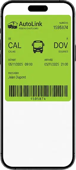 Coach ticket in the wallet on an iPhone