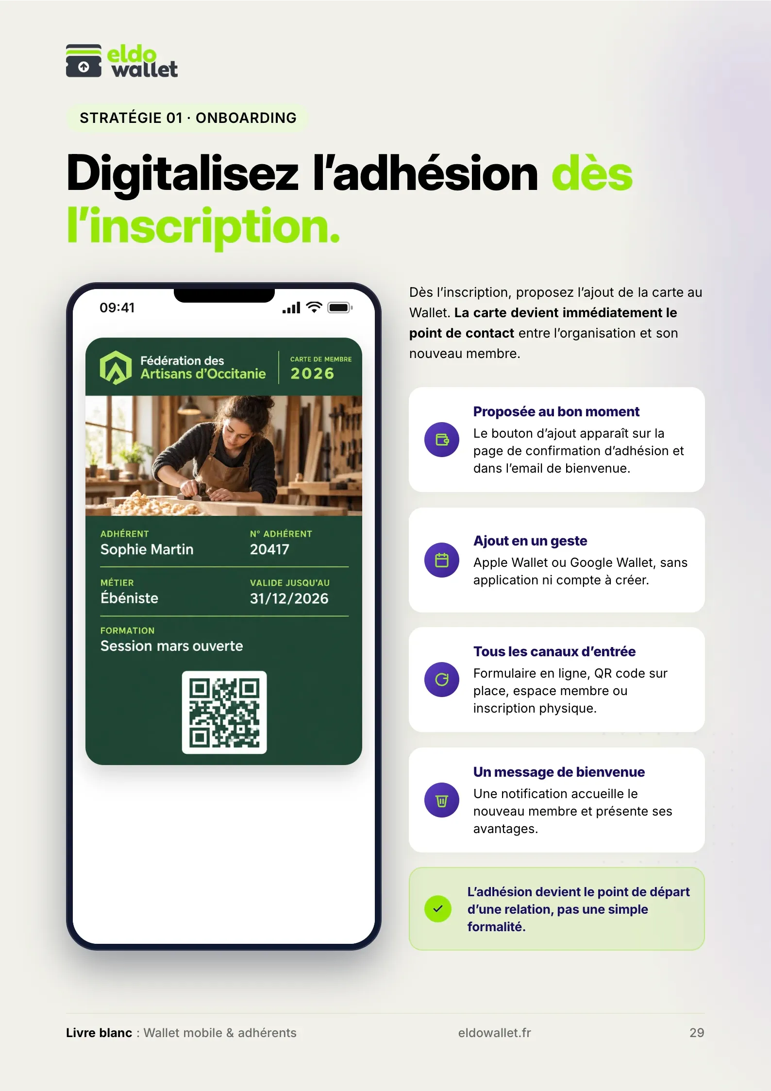Page 29, digitalisez l'adhésion dès l'inscription