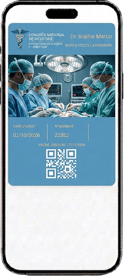 Billet d'accès Congrès dans le wallet sur un iPhone