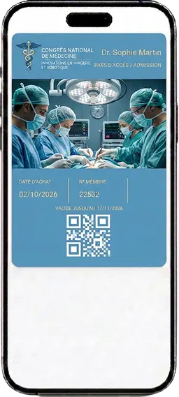 Billet d'accès Congrès dans le wallet sur un iPhone
