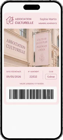 Cultural club membership card in Apple Wallet