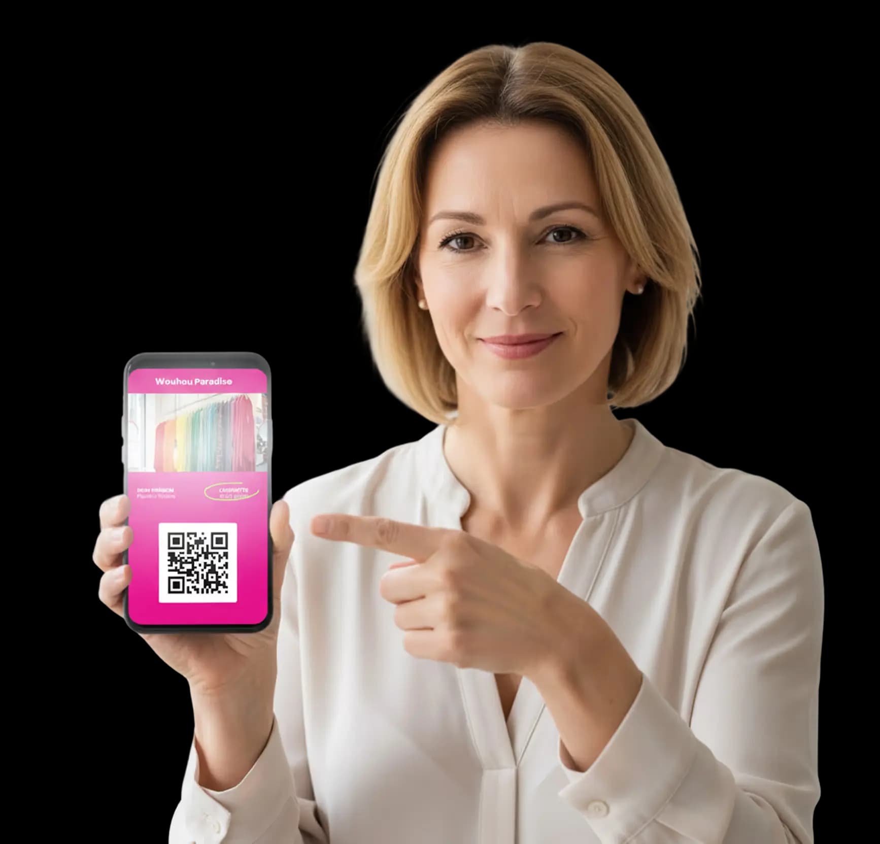 Une responsable marketing utilise une carte wallet en magasin