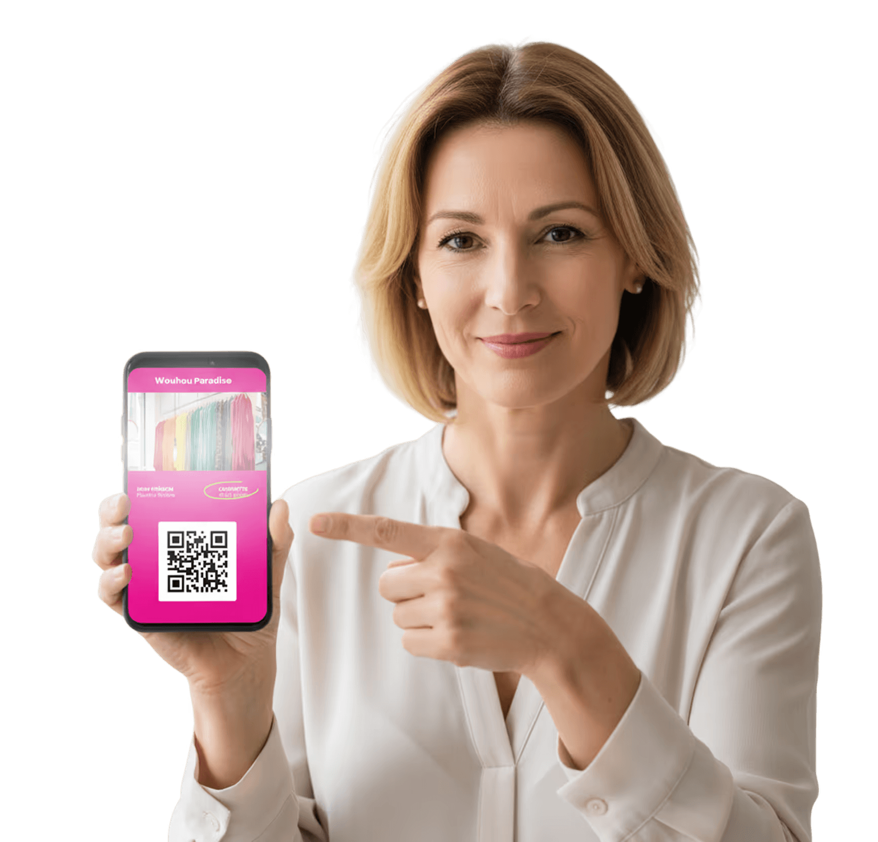 Une responsable marketing utilise une carte wallet en magasin