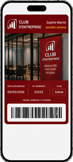 Carte de membre de club d'entreprise dans Apple Wallet