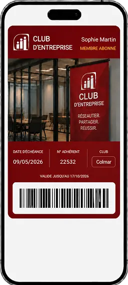 Carte de membre de club d'entreprise dans Apple Wallet